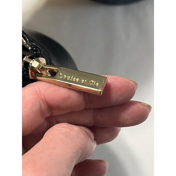 Louise Et Cie Black Leather Peep-Toe Ankle Booties Size 8 - Picture 8 of 10